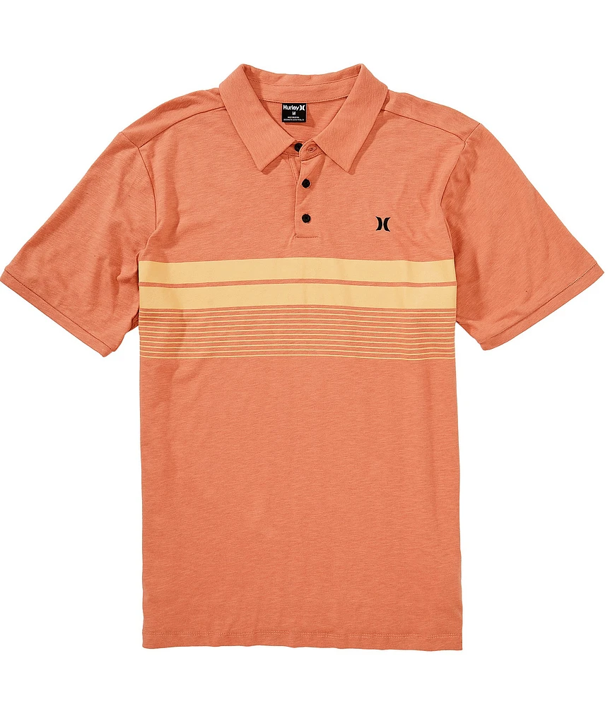 Hurley Printed Stripe Short Sleeve Slub Polo Shirt