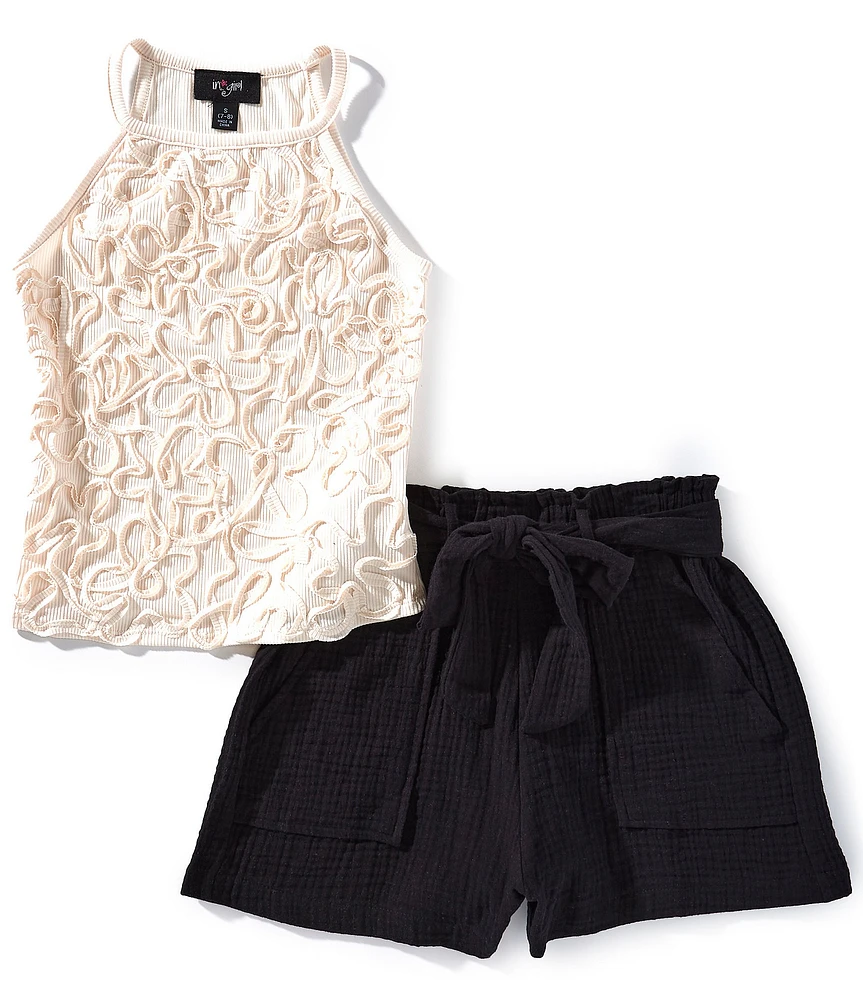 I.N. Girl Big Girls Halter Neck Tank & Shorts Set
