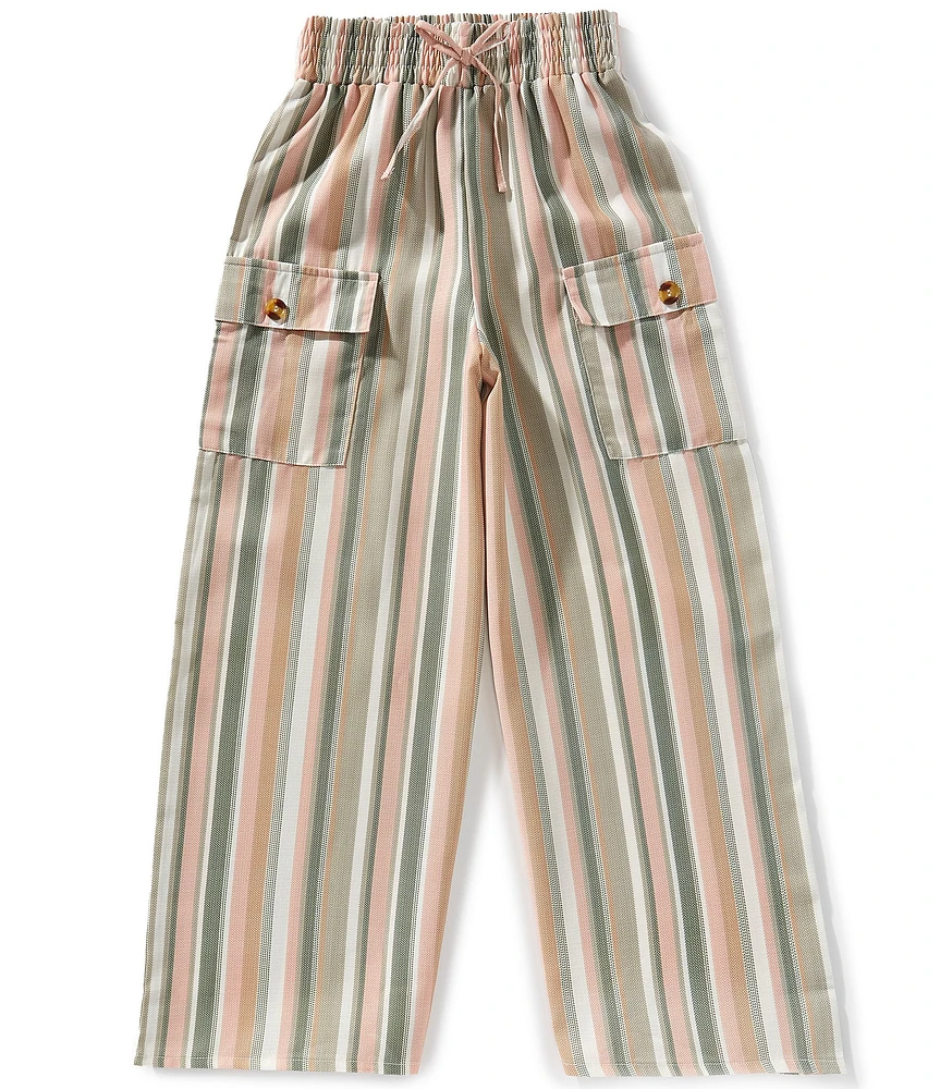 I.N. Girl Big Girls Vertical-Striped Cargo Pants