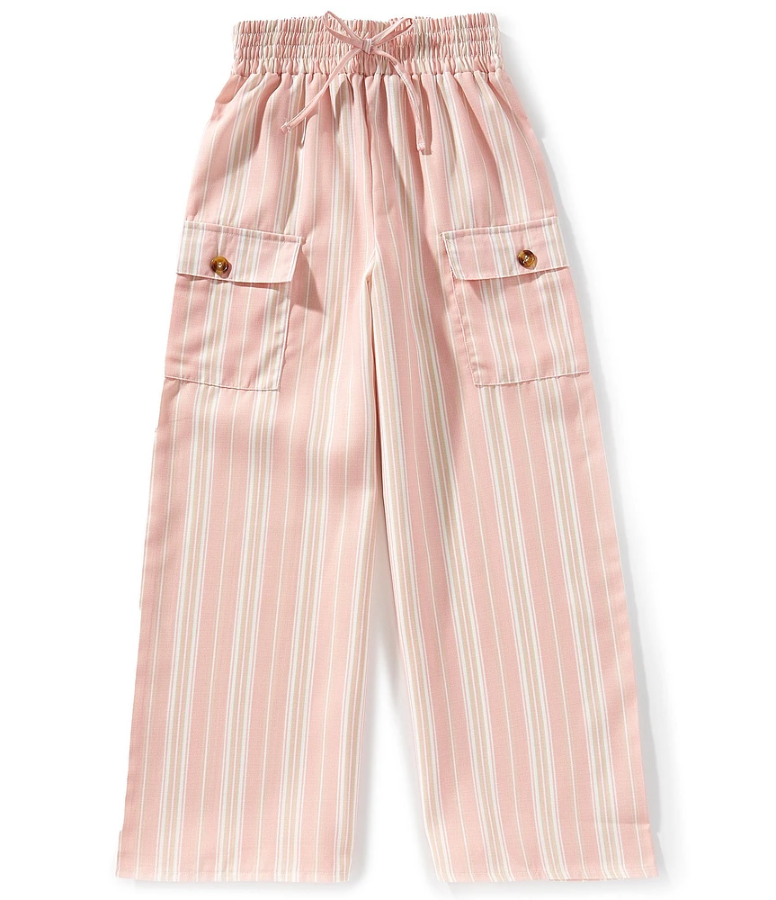 I.N. Girl Big Girls Woven Stripe Wide Leg Pants