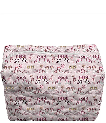 Ida Mae Home Foo Dogs Large Quilted Makeup Bag