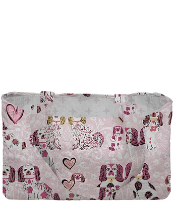 Ida Mae Home Foo Dogs Pink Quilted Tote Bag