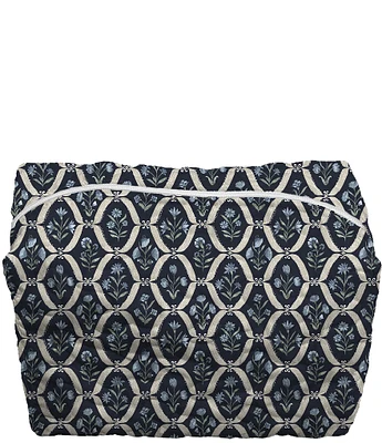 Ida Mae Home Charlotte Navy Quilted Large Makeup Bag