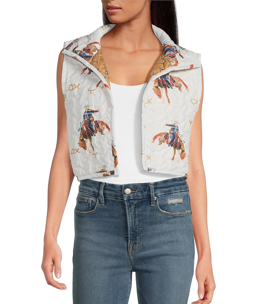 Ida Mae Home Cowgirl Western Quilted Cropped Vest