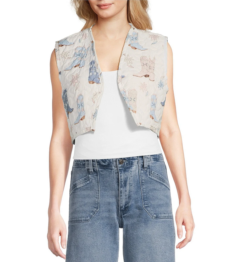 Ida Mae Home Daisy Boot Western Quilted Vest