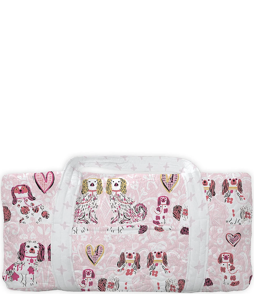 Ida Mae Home Foo Dogs Pink Quilted Weekender Duffle Bag