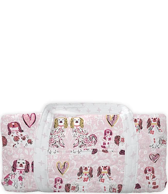 Ida Mae Home Foo Dogs Pink Quilted Weekender Duffle Bag