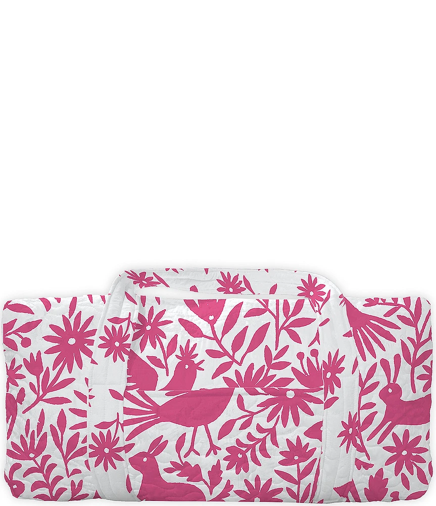 Ida Mae Home Piper Otomi Pink Fuchsia Quilted Weekender Duffle Bag
