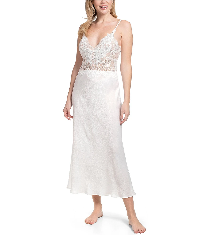 In Bloom By Jonquil Sleeveless V-Neck Shimmer Satin & Lace Bridal Gown