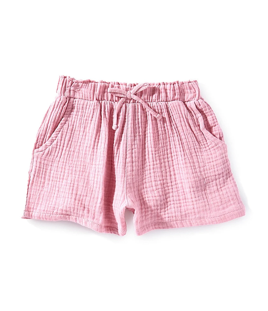 Indie Gold Little Girls Double Gauze Flutter Shorts