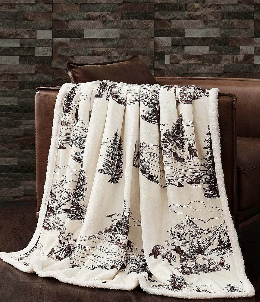 Indigo Hill by HiEnd Accents White Pine Campfire Sherpa Throw