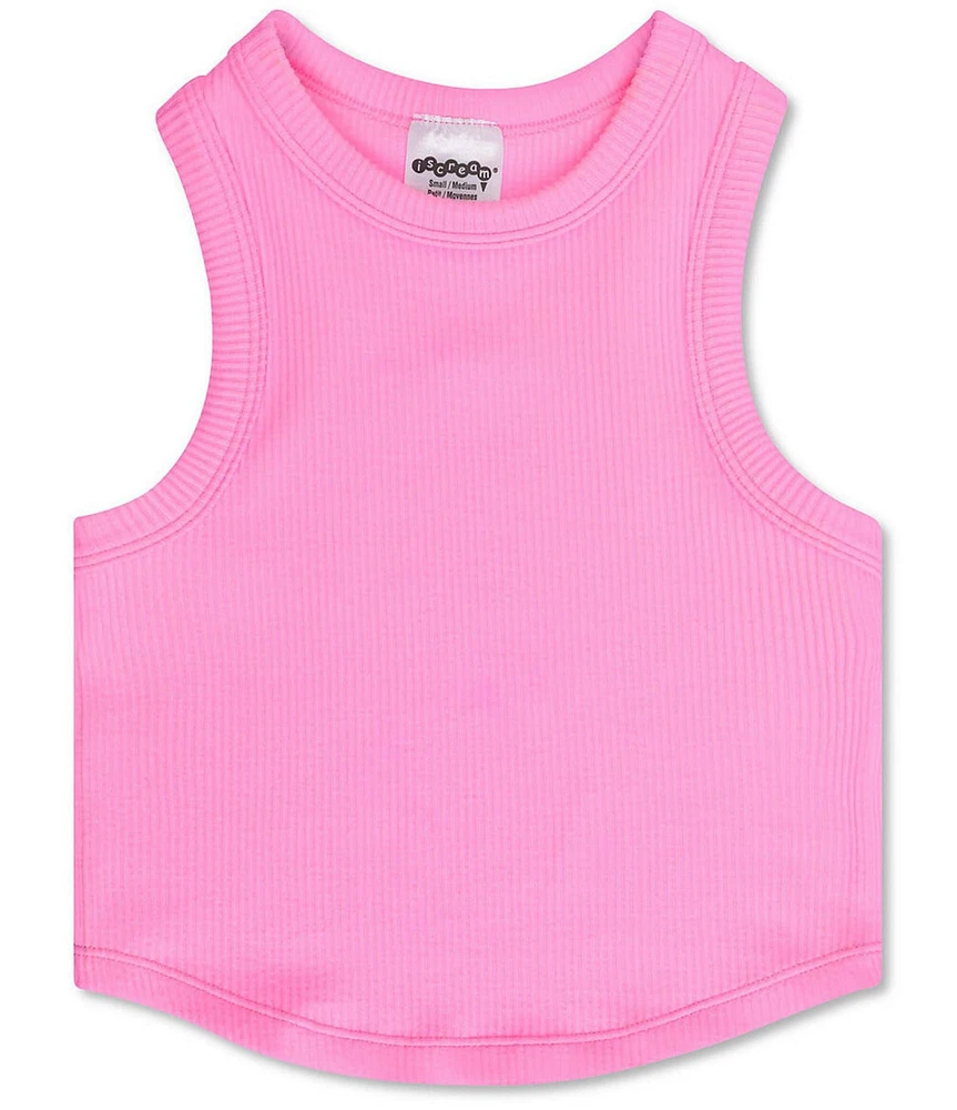 Iscream Big Girls Sleeveless Melon Cropped Racer Back Top