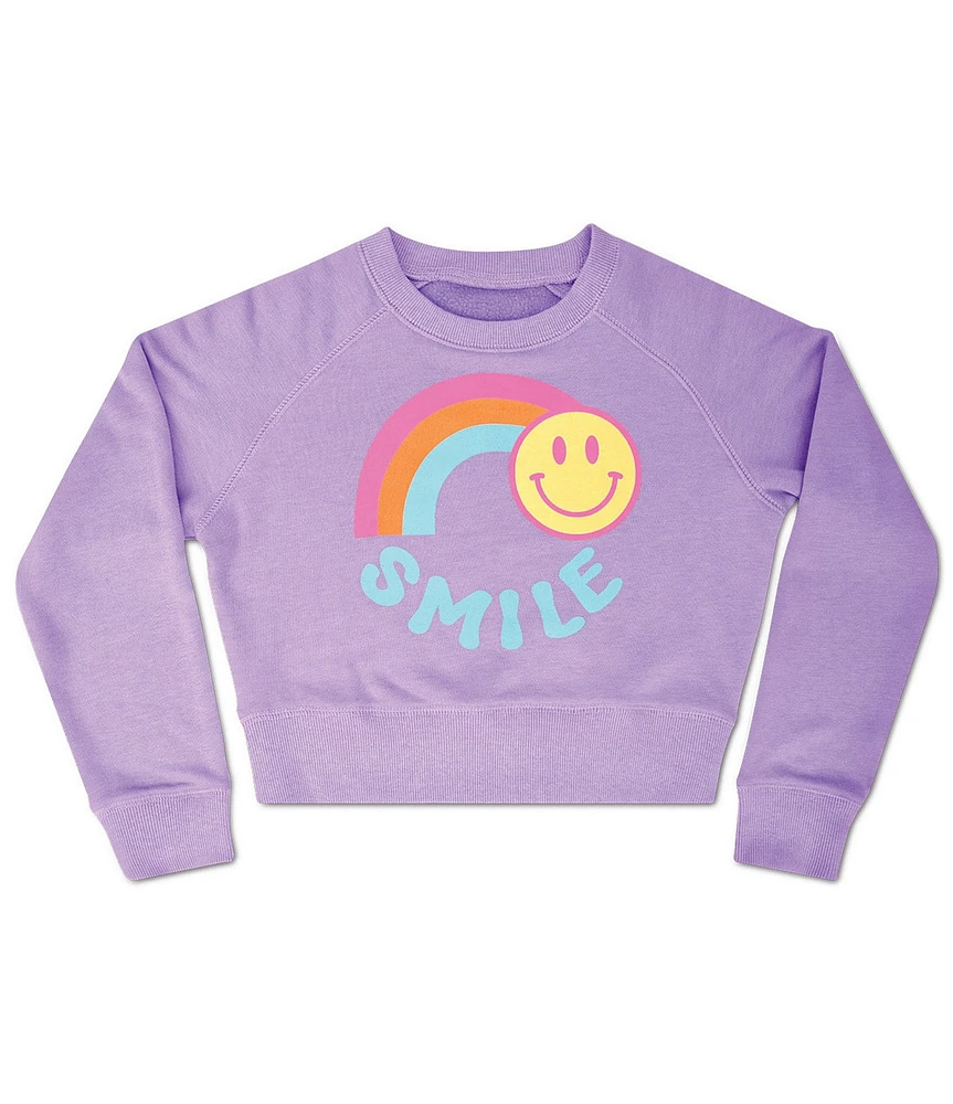 Iscream Little/Big Girls Long Sleeve Rainbow Smile Graphic Sweatshirt