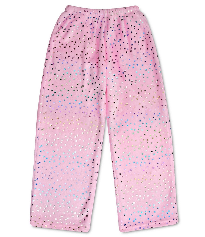 Iscream Little/Big Girls Metallic Star Print Plush Pants