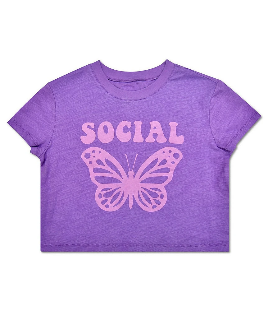 Iscream Little/Big Girls Social Butterfly Boxy T-Shirt