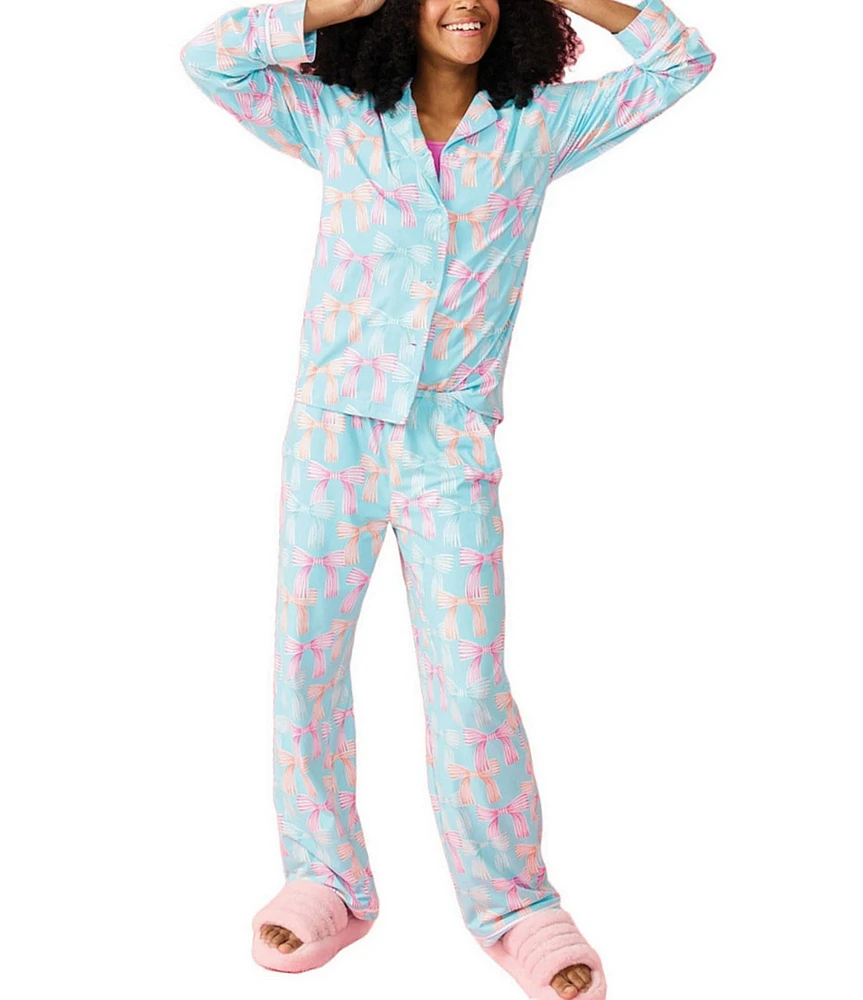 Iscream Little/Big Girls Beautiful Bows Long Sleeve Top & Pants Lounge Set