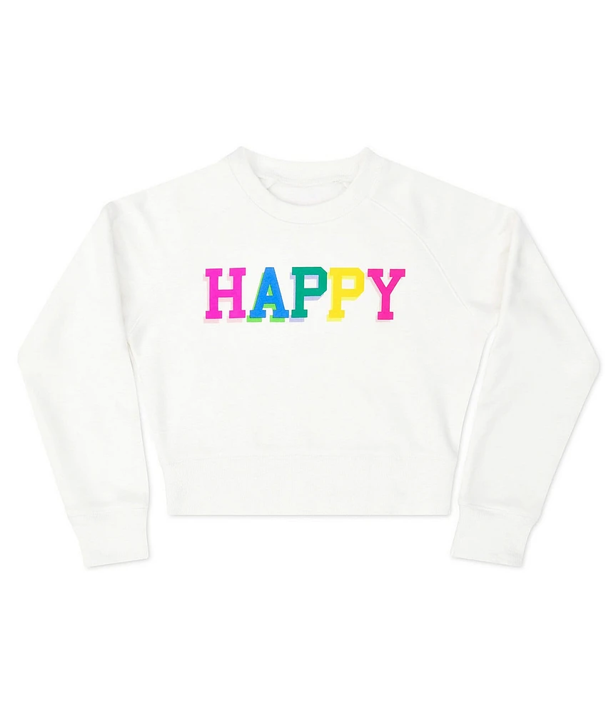 Iscream Little/Big Girls Long Sleeve Happy Graphic Sweatshirt