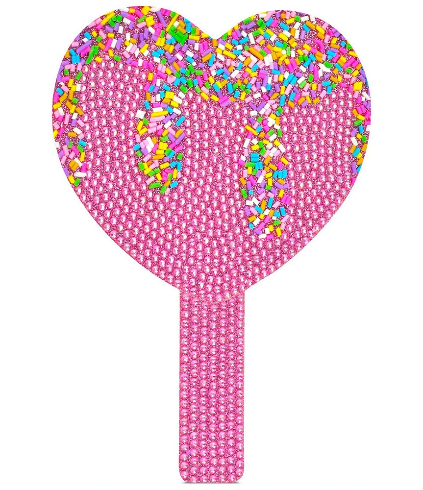 Iscream Sprinkle Sparkle Rhinestone Heart Hand Held Mirror