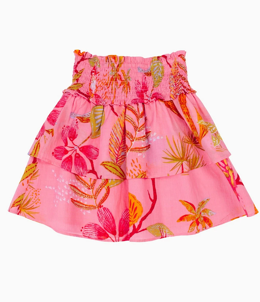 J.Marie Big Girls Tropical Floral Print Playa Skirt
