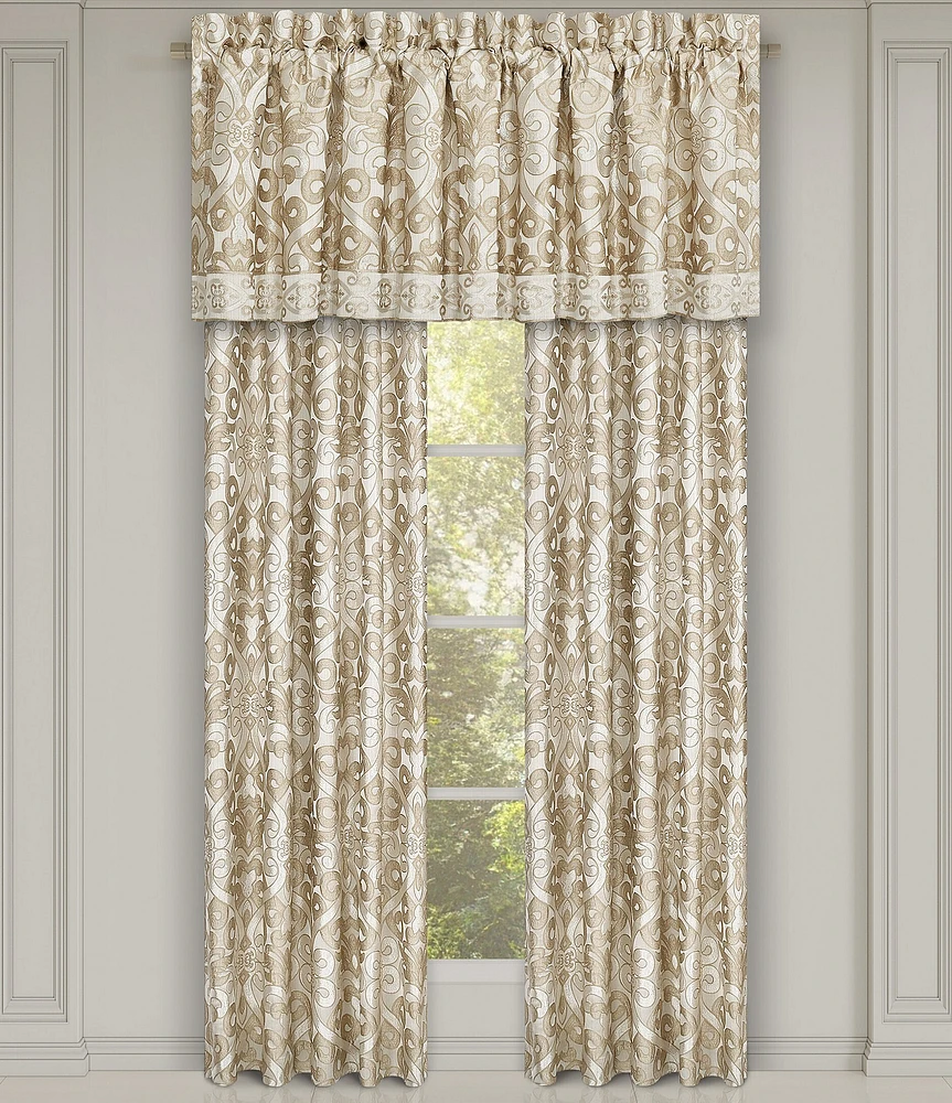 J. Queen New York Amaretto Grand Scale Jacquard Medallion Window Treatments