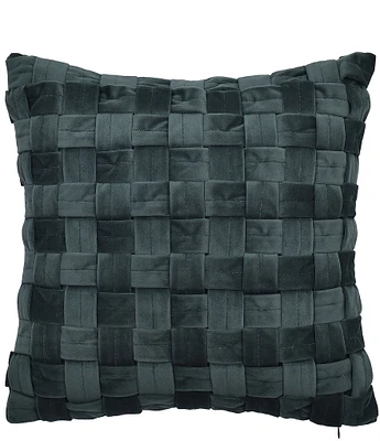 J. Queen New York Baja Basket-Weave Decorative Reversible Square Pillow