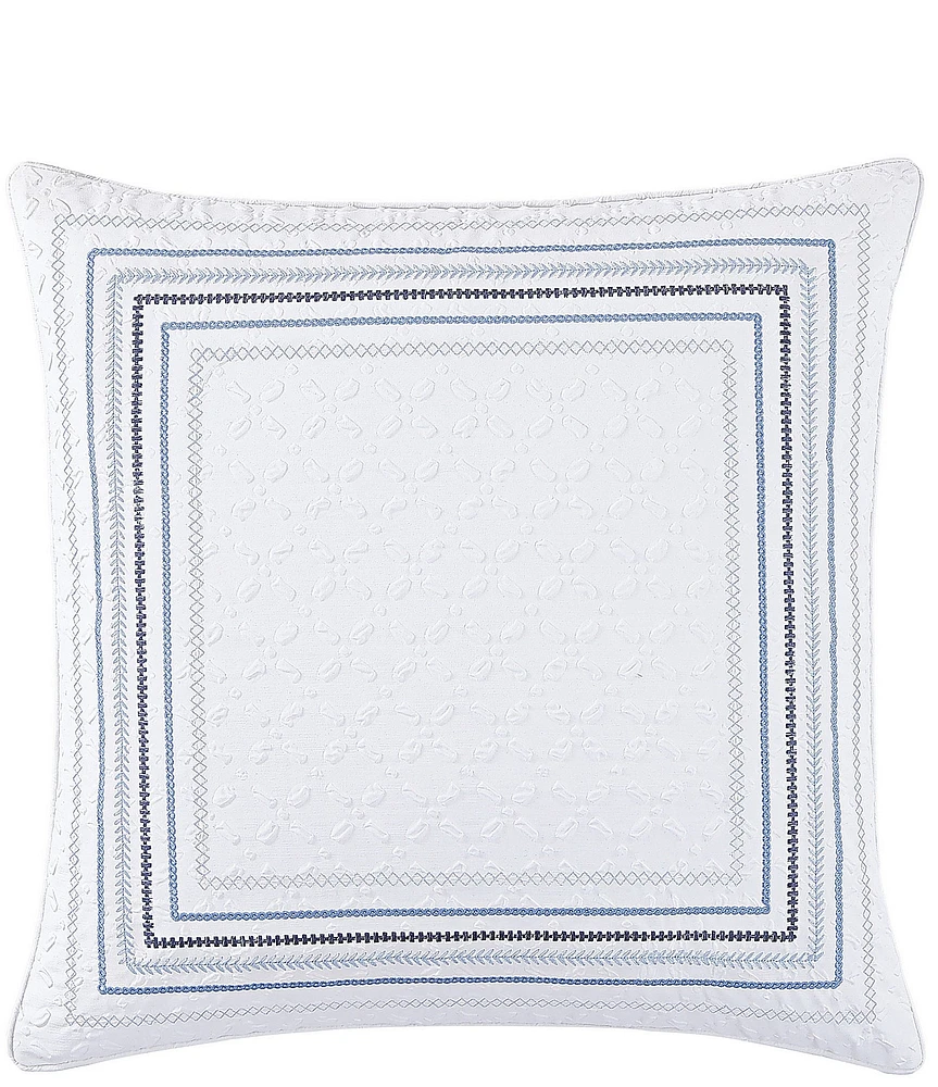 J. Queen New York Bayside Embroidered Border Reversible Euro Sham