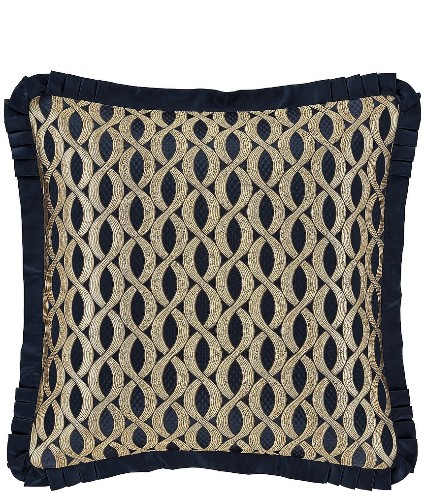 J. Queen New York Biagio Bold Interlocking Woven Damask Reversible Euro Sham