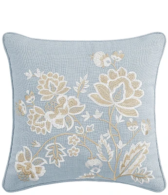 J. Queen New York Garden Bloom Embroidered Decorative Reversible Square Pillow