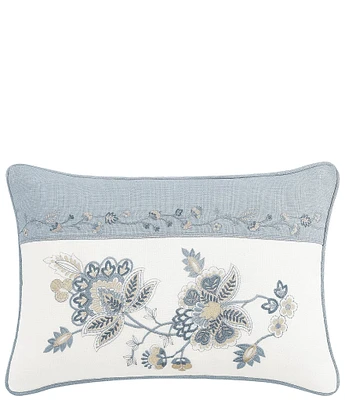 J. Queen New York Garden Bloom Embroidered Floral Boudoir Decorative Pillow