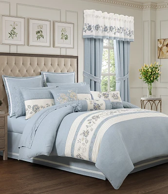 J. Queen New York Garden Bloom Floral Embroidery Oversized Comforter Set