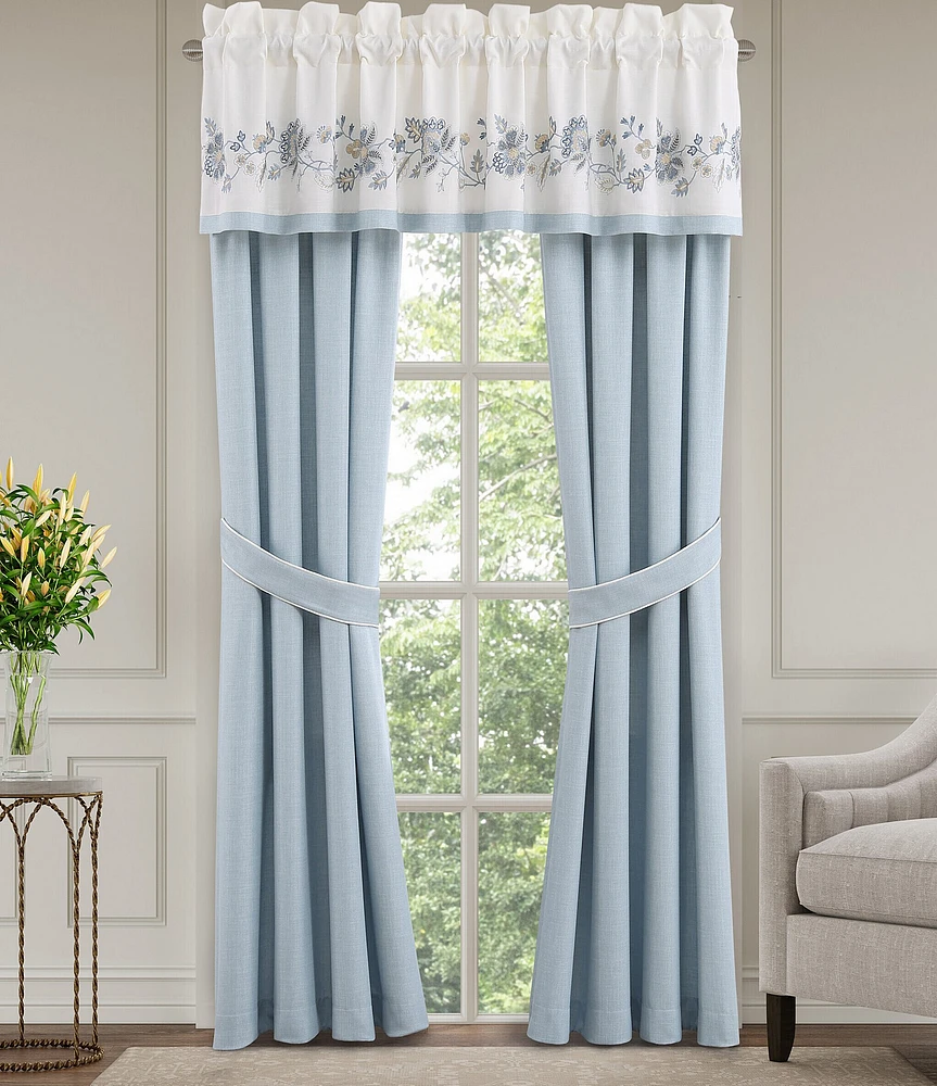 J. Queen New York Garden Bloom Linen Textured Window Treatment