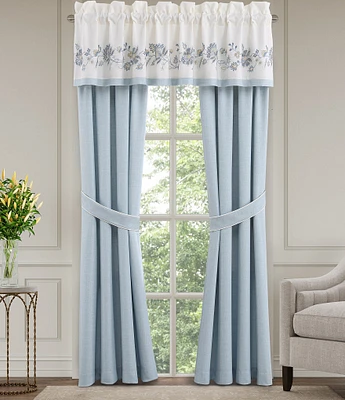 J. Queen New York Garden Bloom Linen Textured Window Treatment