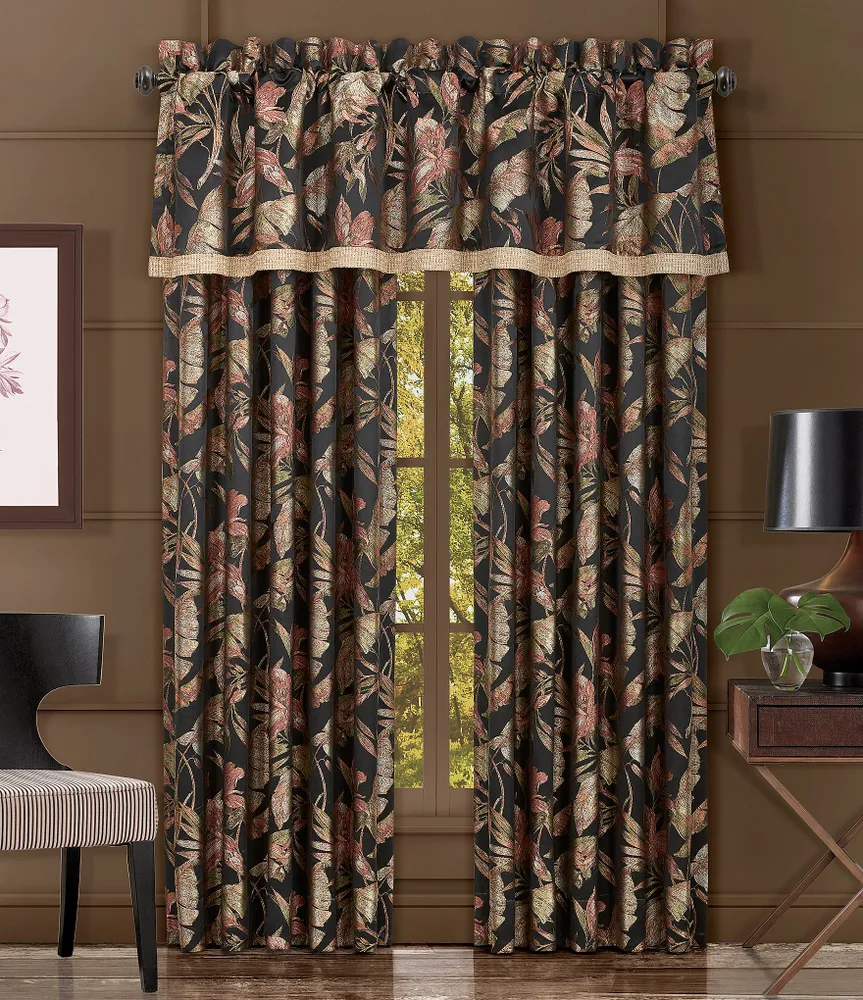 J. Queen New York Martinique Tropical Palm Leaf Print Window Treatment