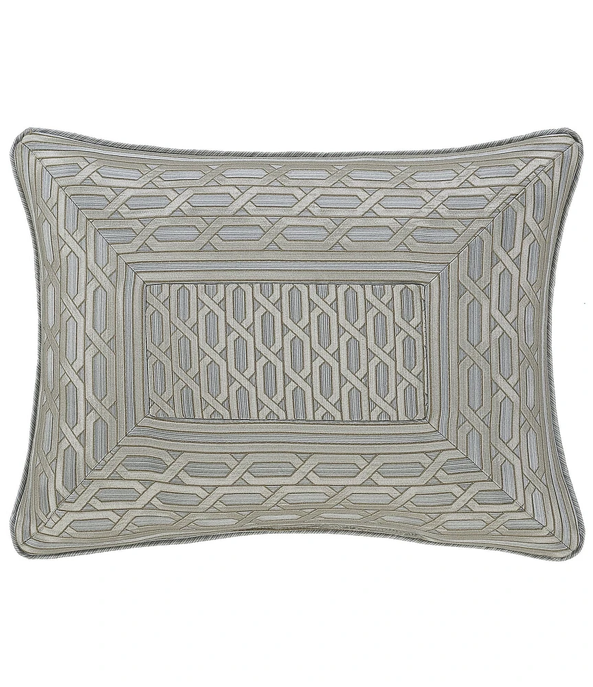 J. Queen New York Metropolitan Woven Geometric Pattern Reversible Boudoir Pillow