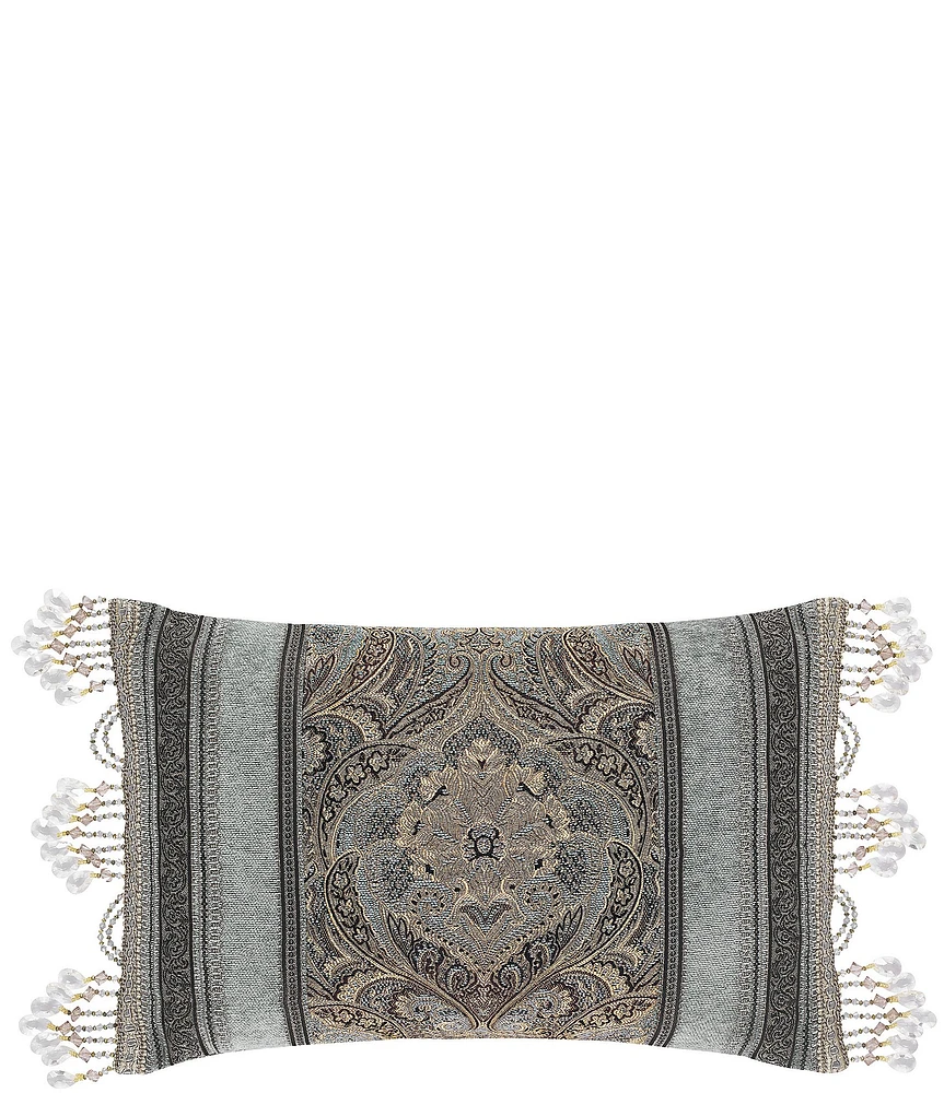 J. Queen New York Provence Beaded Tasseled Boudoir Pillow