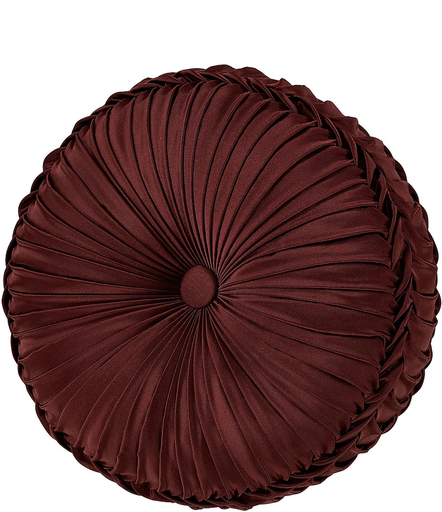 J. Queen New York Renzo Button-Tufted Braided Detail Round Pillow