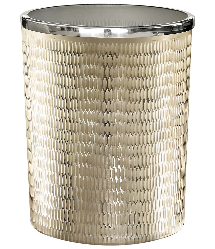 J. Queen New York Tanna Hammered Etching Technique Wastebasket