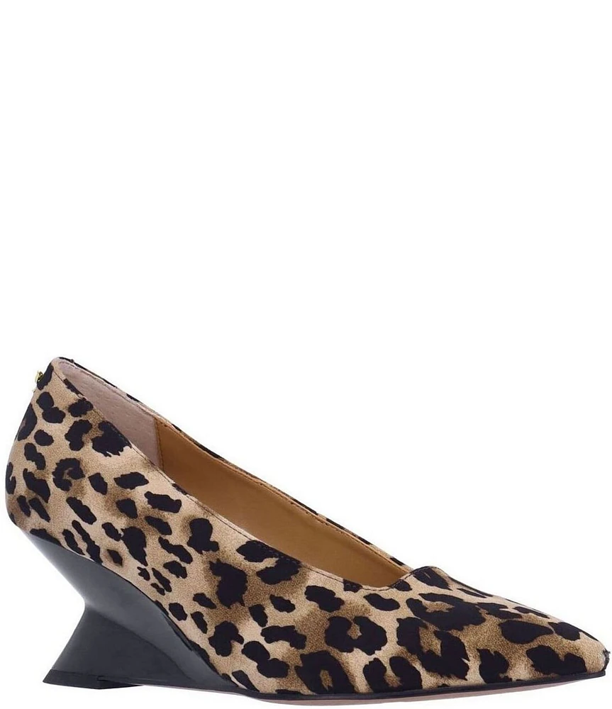 J. Renee Anisha Leopard Print Wedge Pumps