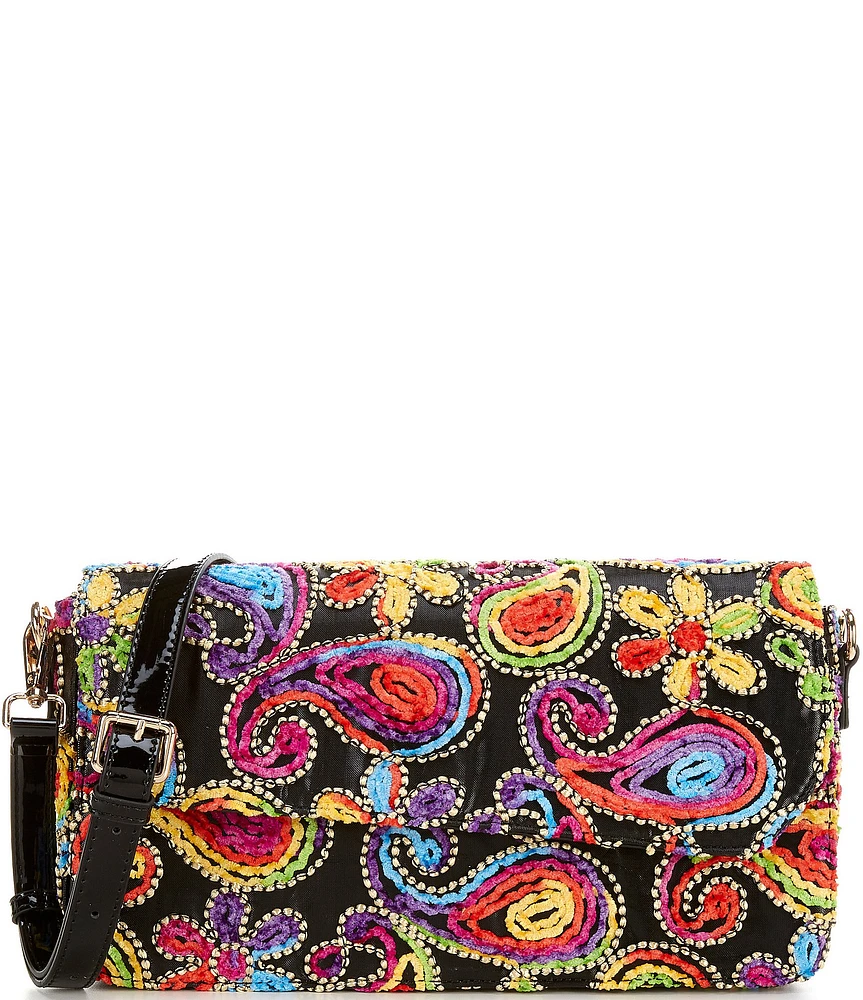 J. Renee Klaudia Embroidered Fabric Shoulder Bag