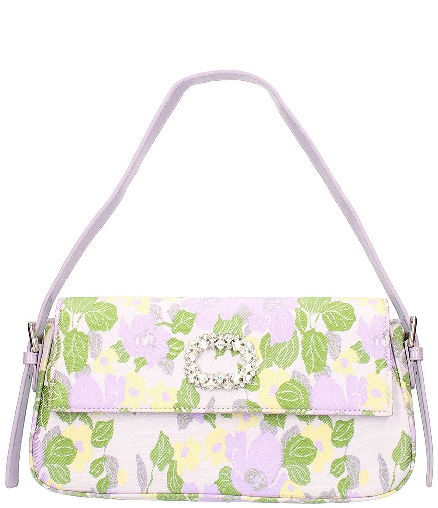 J. Renee Lavern Floral Rhinestone Shoulder Bag