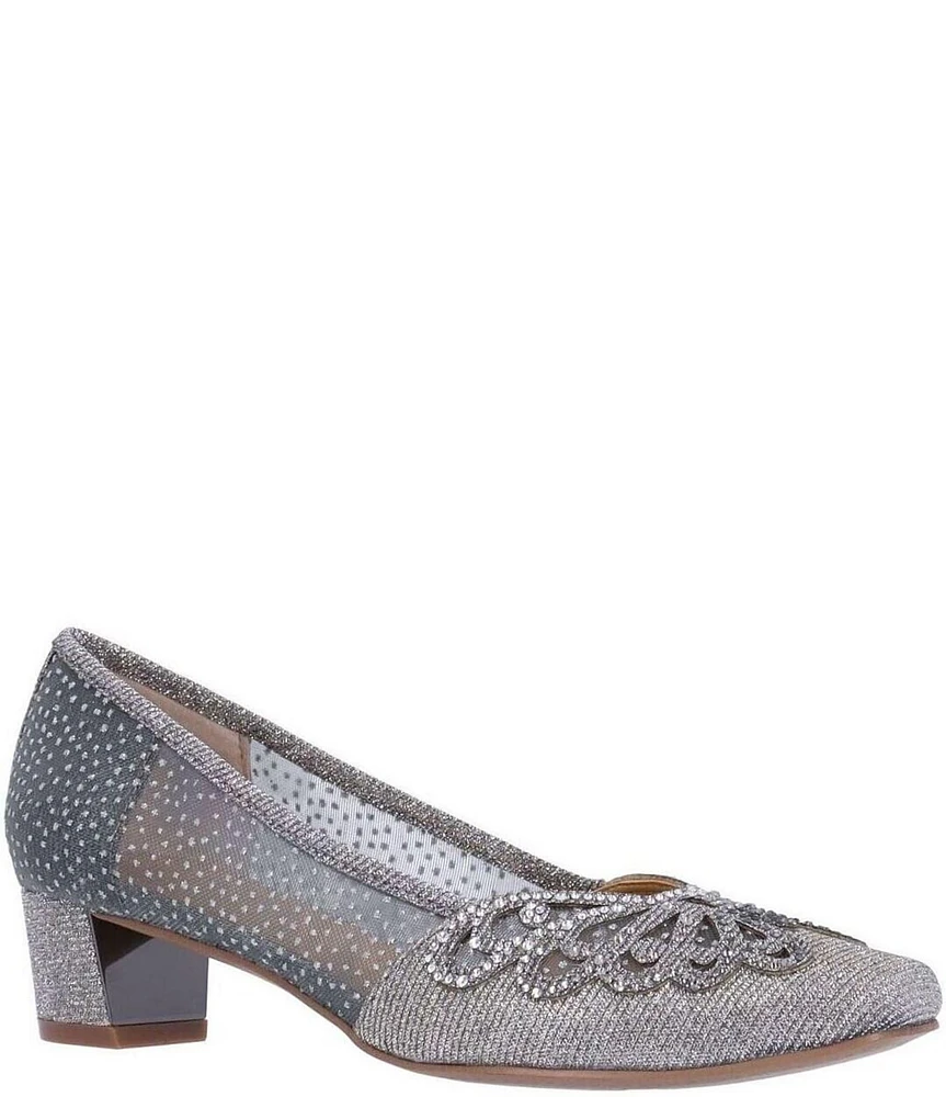 J. Renee Zofia Shimmer Mesh Rhinestone Butterfly Pumps