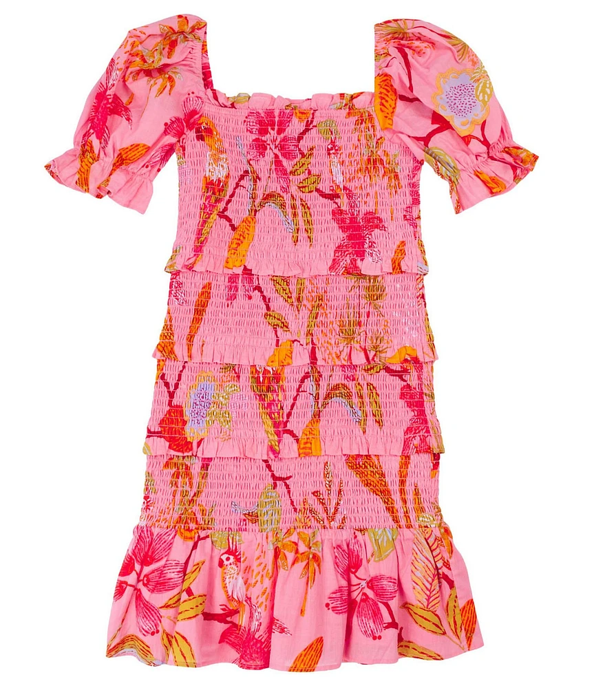 J.Marie Big Girls Playa Puff Sleeve Dress