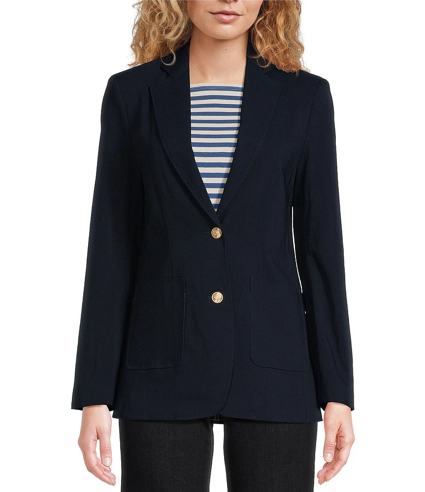 J.McLaughlin Benji Amelia Cloth Notch Lapel Long Sleeve Button Front Blazer
