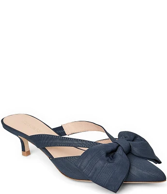 Jack Rogers Cynthia Satin Bow Detail Dress Mules