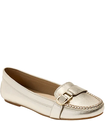 Jack Rogers Hanover Hardware Metallic Leather Buckle Hardware Strap Loafer Moccasins