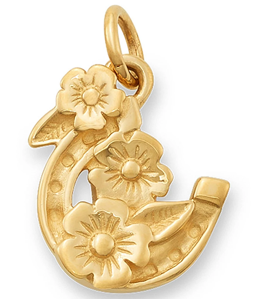 James Avery 14K Gold Floral Horseshoe Charm