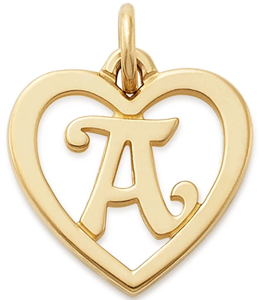 James Avery 14k Gold Heart Script Initial Charm