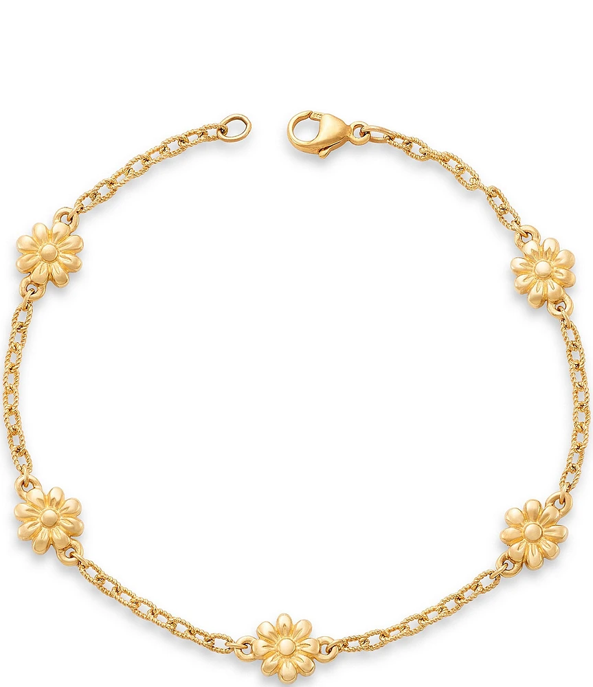 James Avery 14K Gold Margarita Flower Line Bracelet