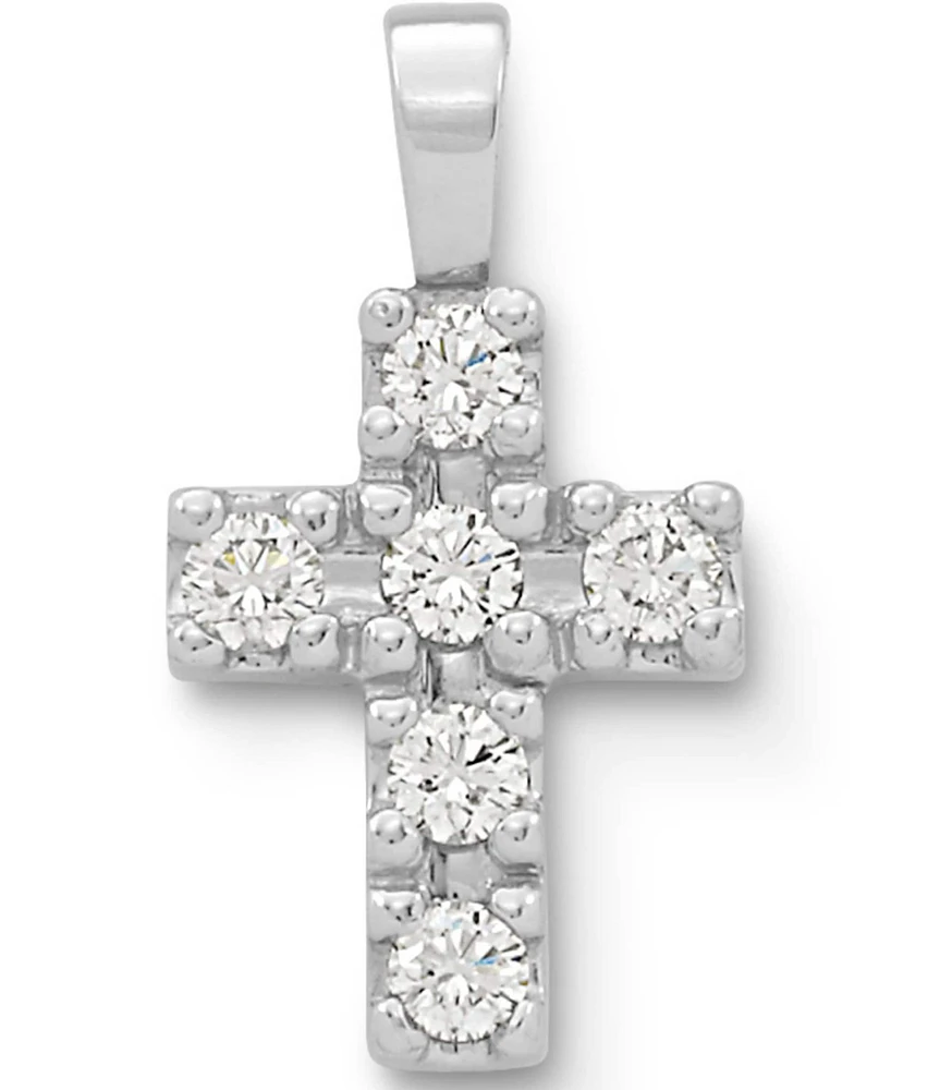 James Avery 18k White Gold Petite Latin Cross with Diamonds
