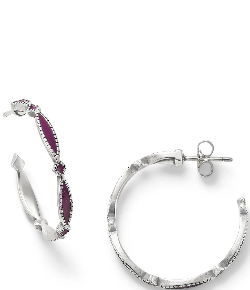 James Avery Purple Enamel Cordoba Hoop Ear Posts